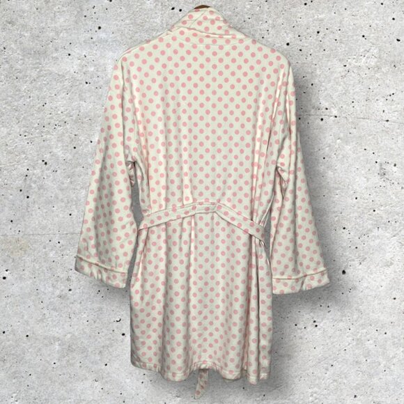 Wrap Up by VP One Size O/S Daisy Pink Polka Dot Ultra Soft Microfiber Short Robe - Picture 3 of 5